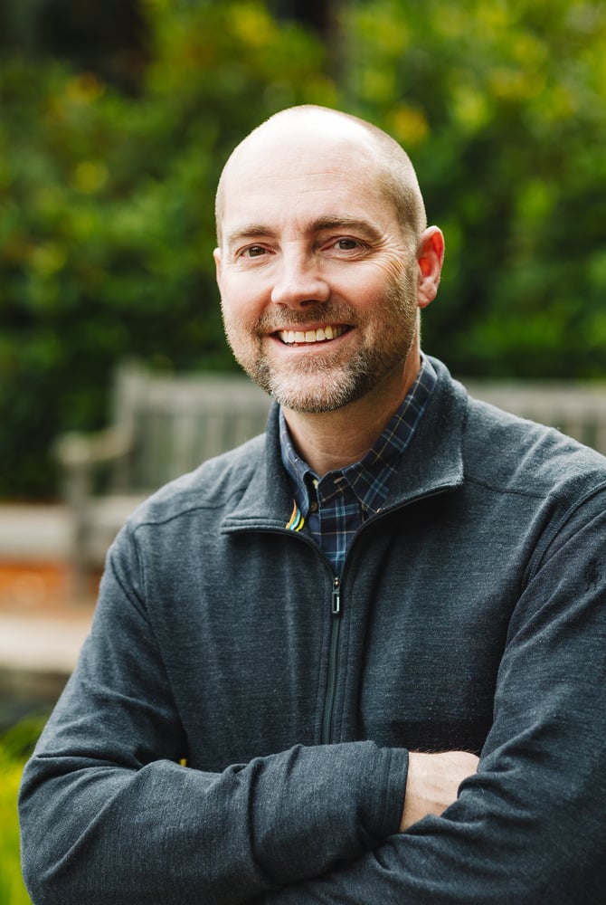 Professional outdoor headshot of Jamie Wilshire in Athens, Georgia